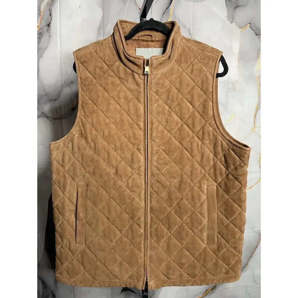 Neiman Marcus Suede Quilted Vest Size XL